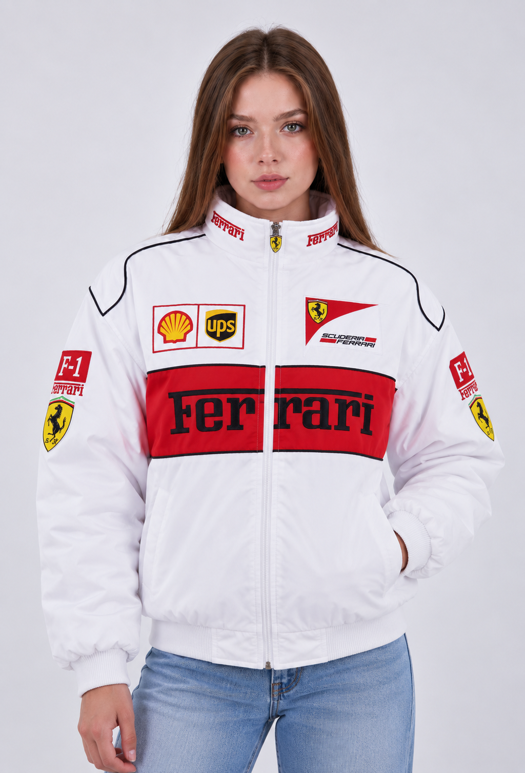 F1 Vintage Racing Jacket – Ferrari White