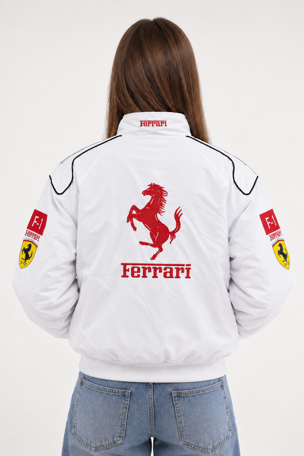 F1 Vintage Racing Jacket - Ferrari White