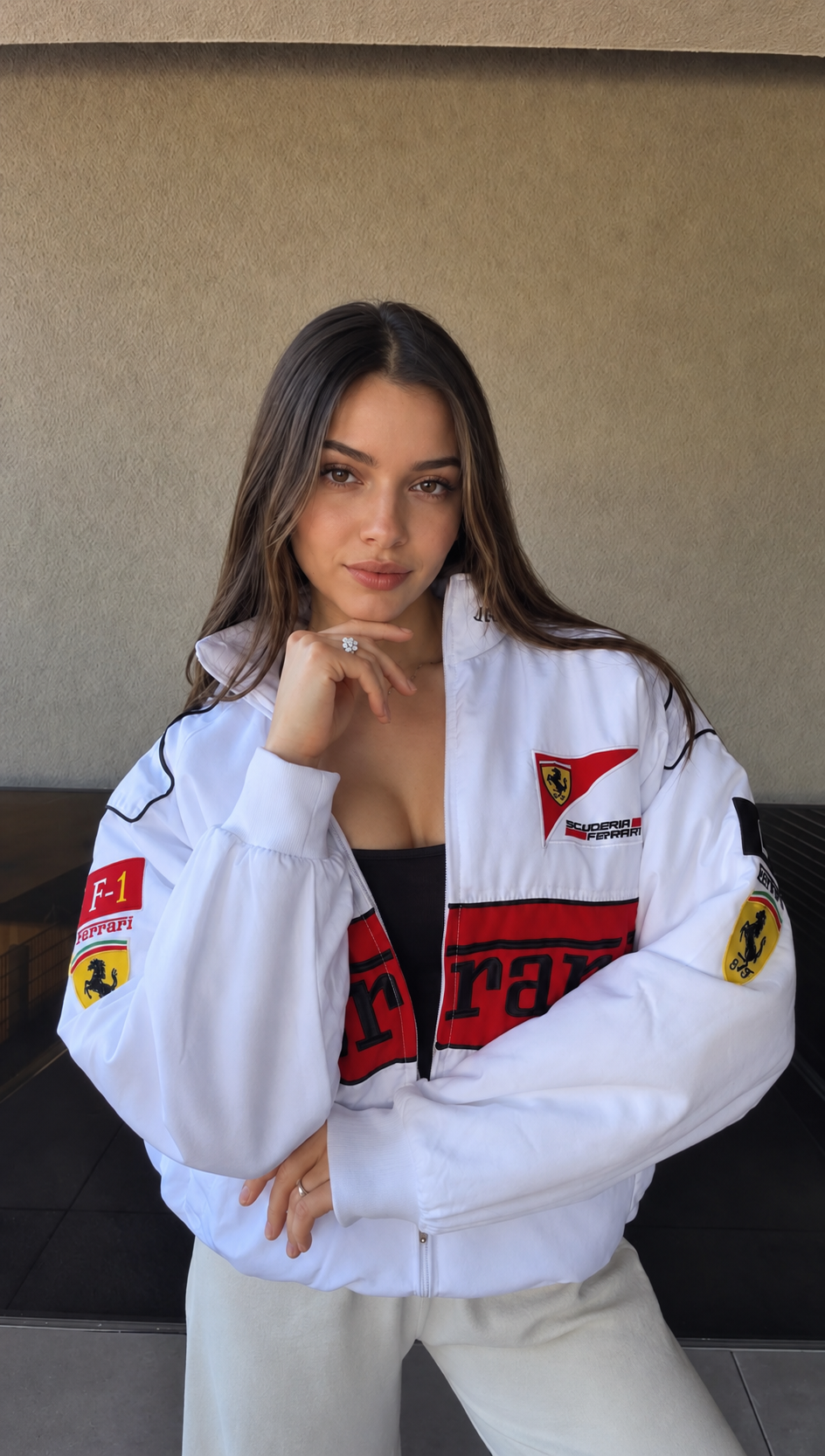 F1 Vintage Racing Jacket – Ferrari White