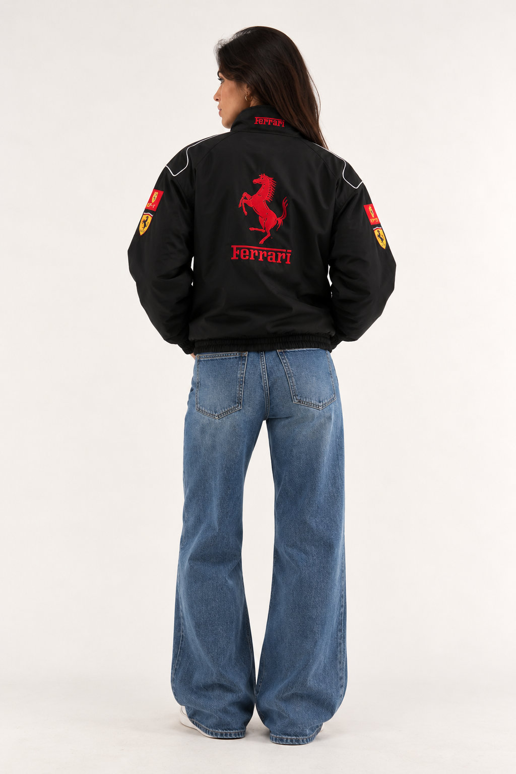 F1 Vintage Racing Jacket – Black Ferrari