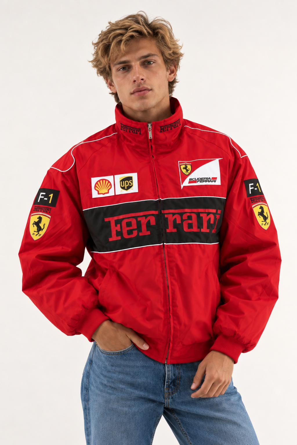 F1 Vintage Racing Jacket – Red Ferrari