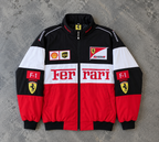 F1 Vintage Racing Jacket - Black and White Ferrari