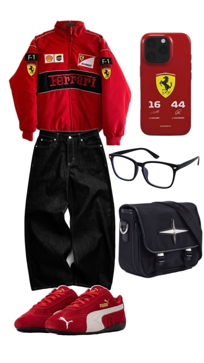 F1 Vintage Racing Jacket – Red Ferrari