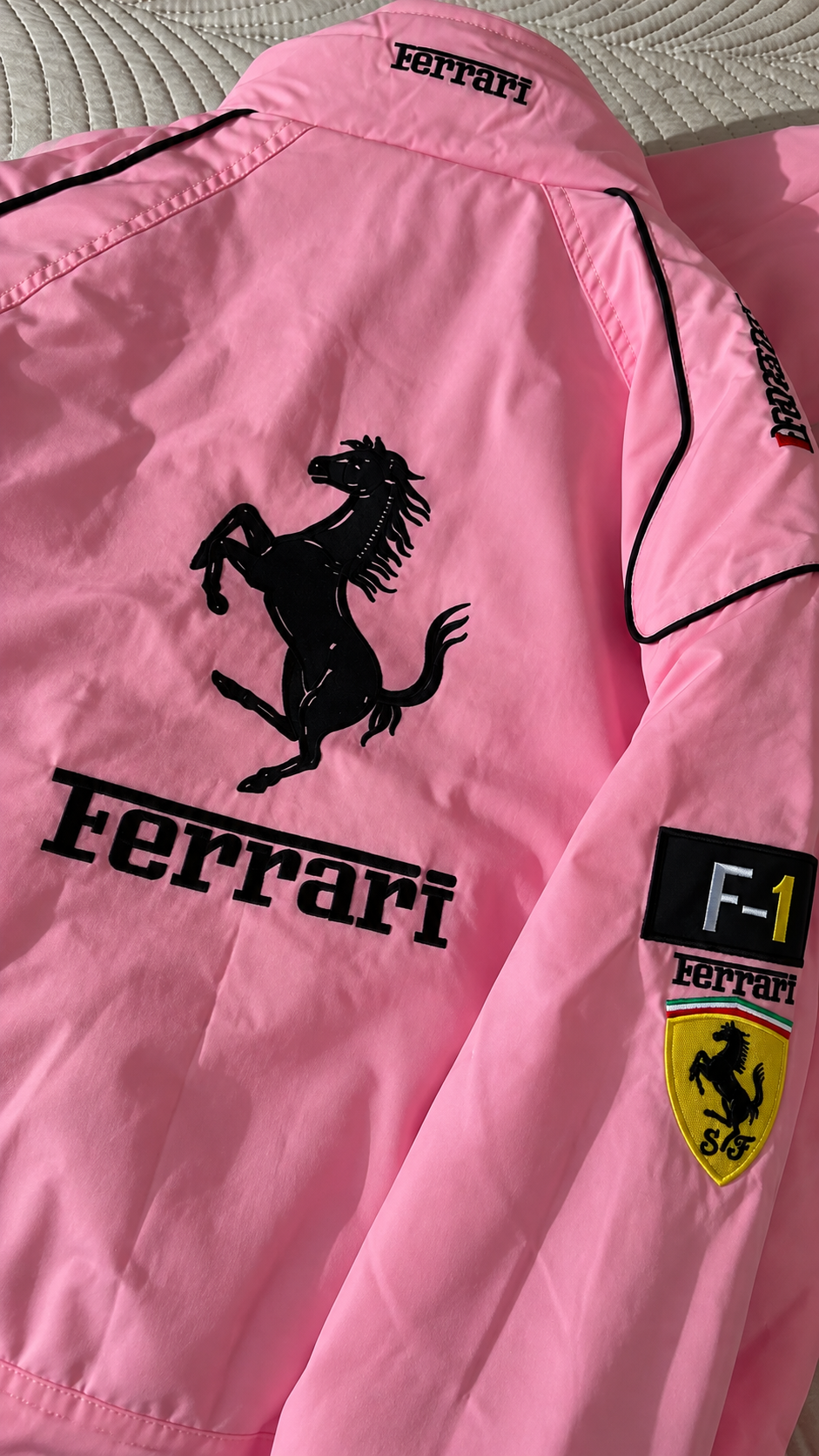 F1 Vintage Racing Jacket - Pink Ferrari