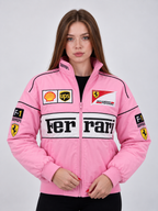 F1 Vintage Racing Jacket - Pink Ferrari