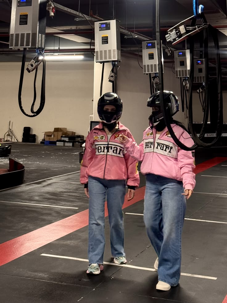 F1 Vintage Racing Jacket - Pink Ferrari