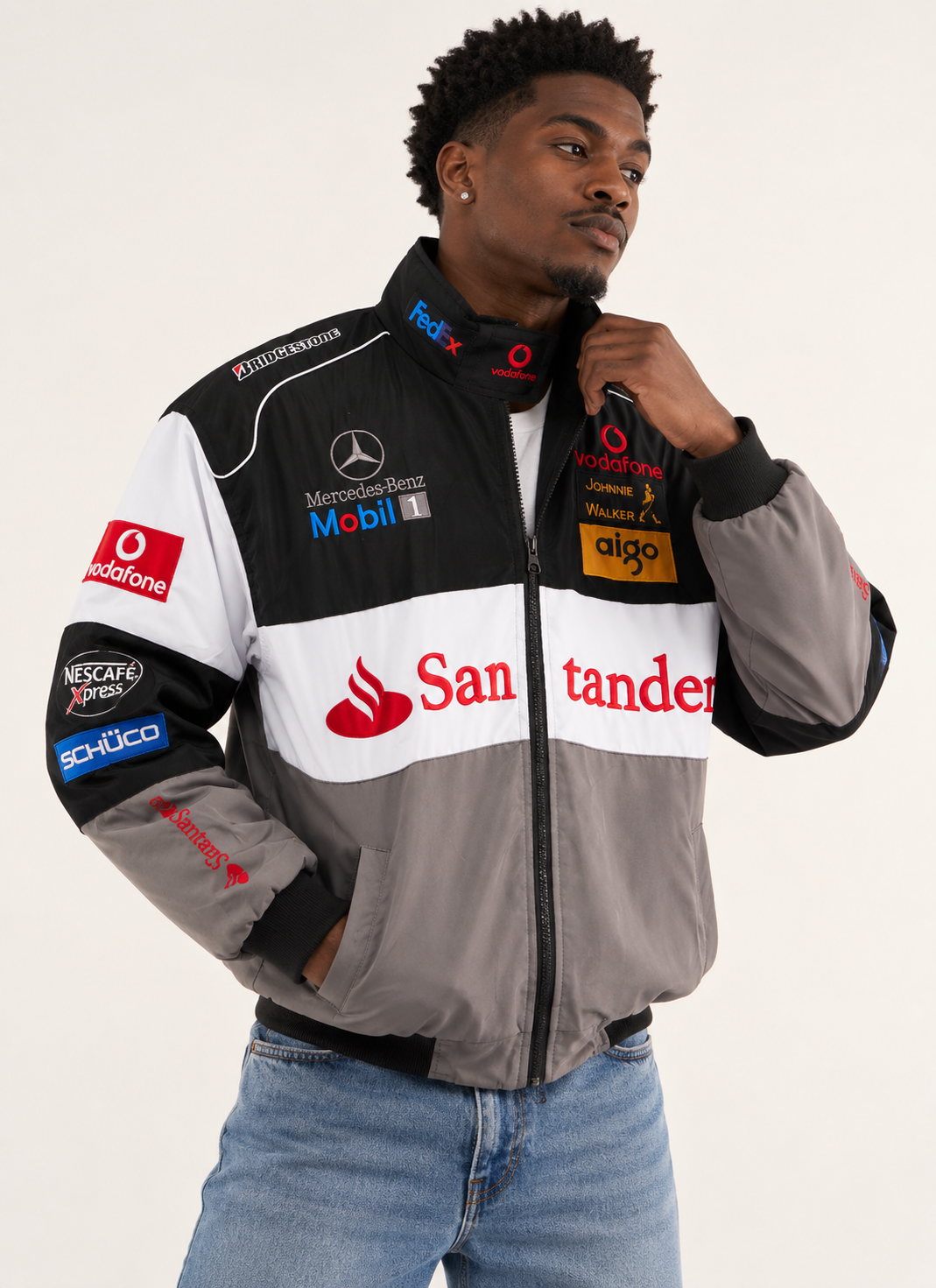 F1 Vintage Racing Jacket - Black and Grey McLaren