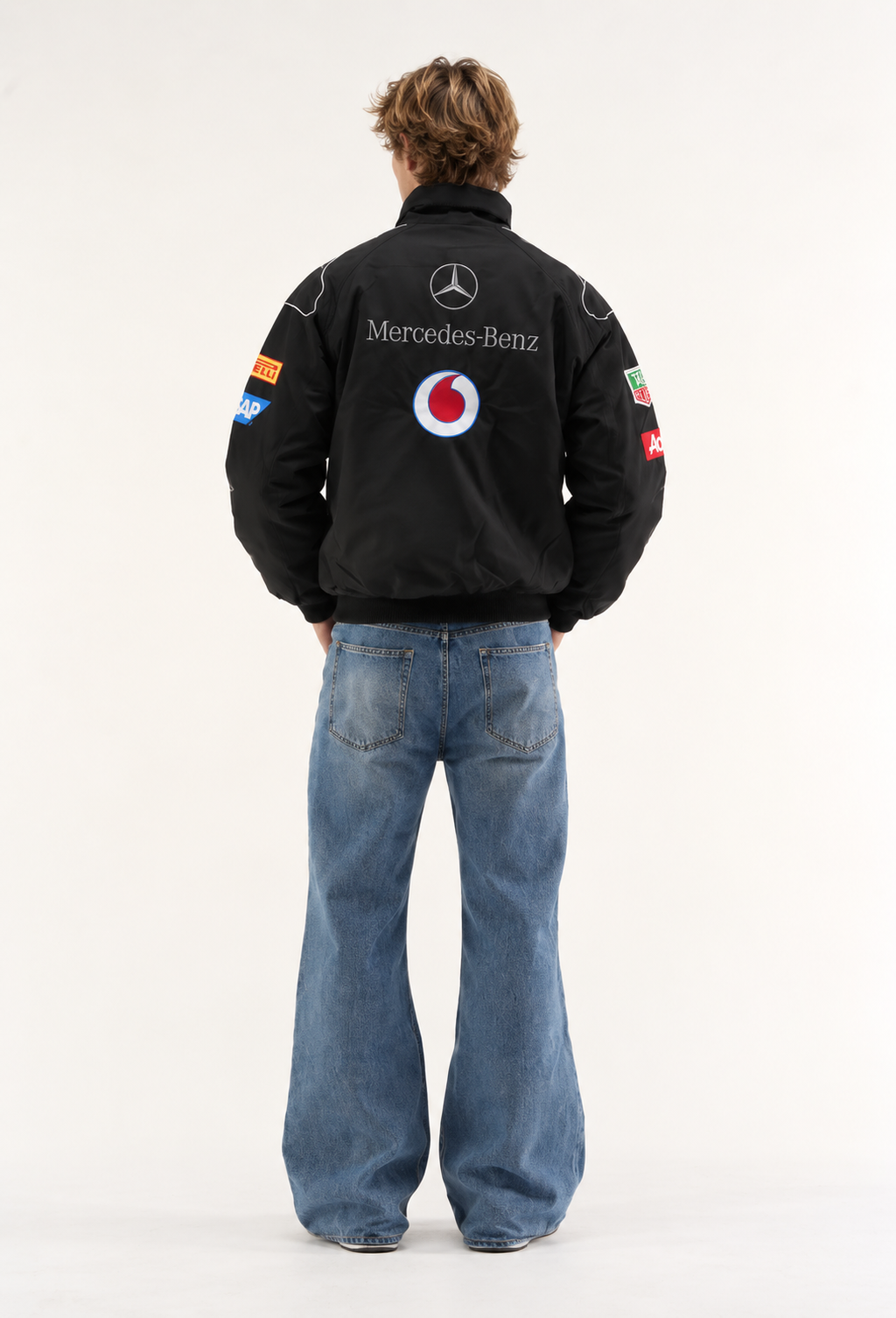 F1 Vintage Racing Jacket – Black Mercedes