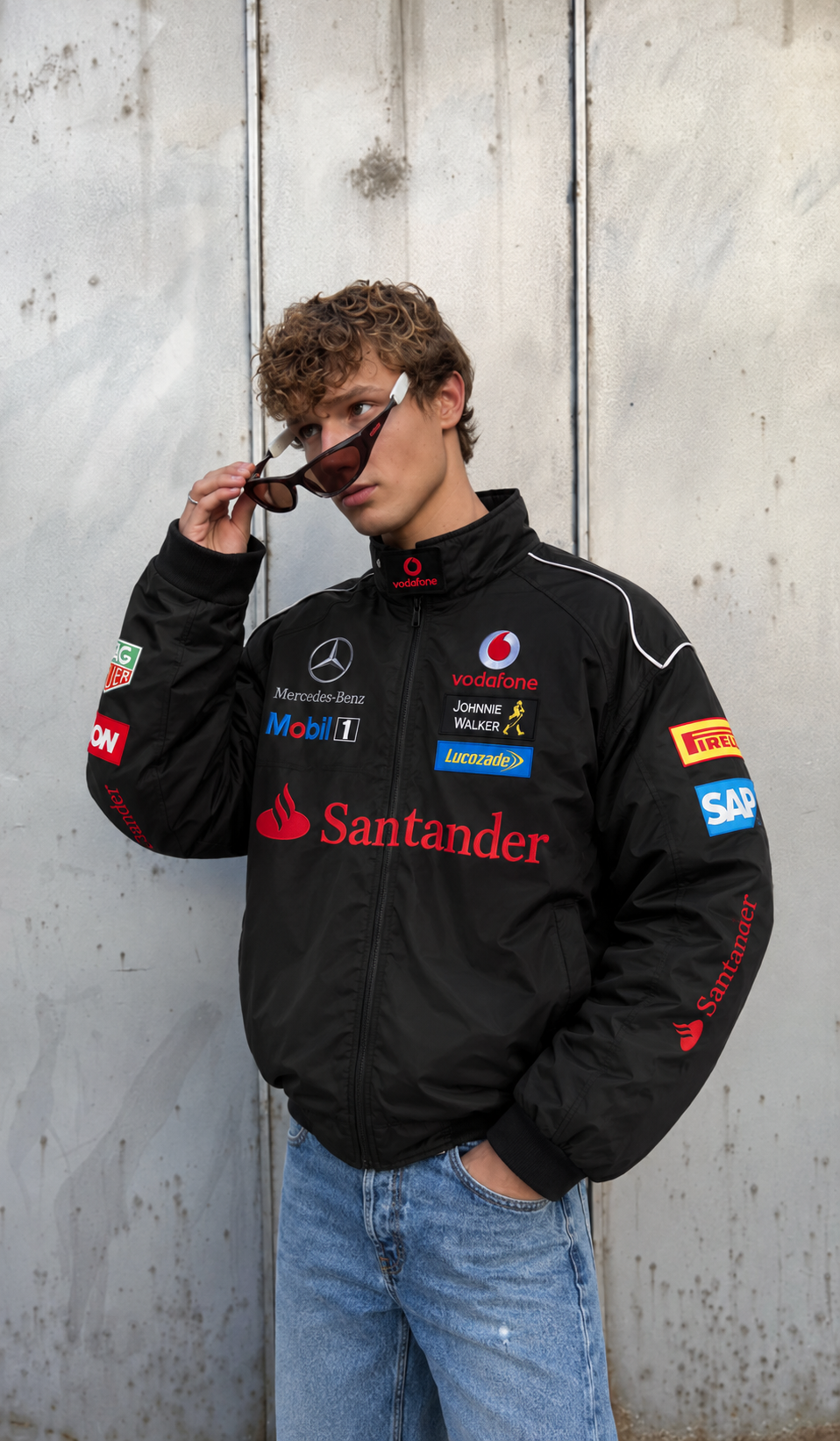 F1 Vintage Racing Jacket – Black Mercedes