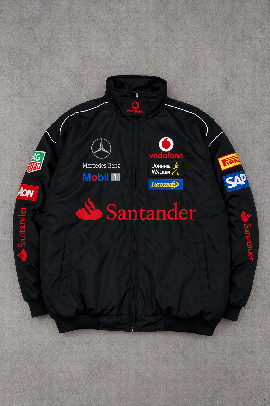 F1 Vintage Racing Jacket – Black Mercedes